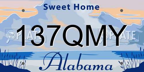 137QMY Alabama License Plate