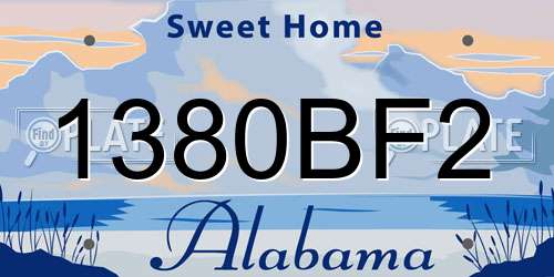 1380BF2 Alabama License Plate