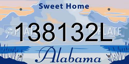 138132L Alabama License Plate