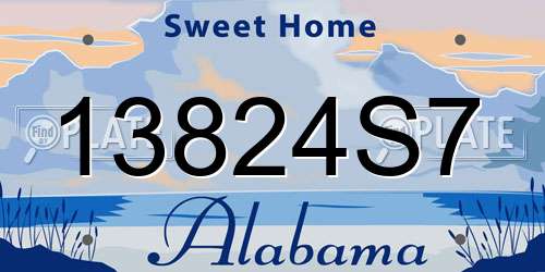 13824S7 Alabama License Plate