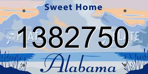 1382750 Alabama License Plate