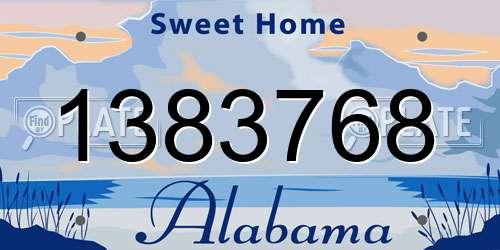 1383768 Alabama License Plate