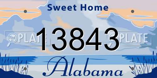 13843 Alabama License Plate