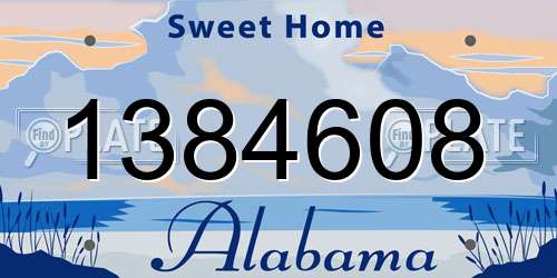 1384608 Alabama License Plate