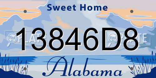 13846D8 Alabama License Plate