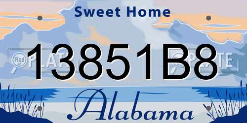 13851B8 Alabama License Plate