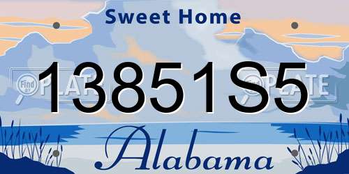 13851S5 Alabama License Plate