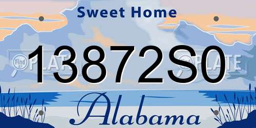 13872S0 Alabama License Plate