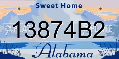 13874B2 Alabama License Plate