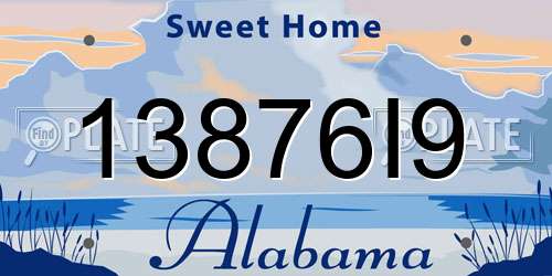 13876I9 Alabama License Plate