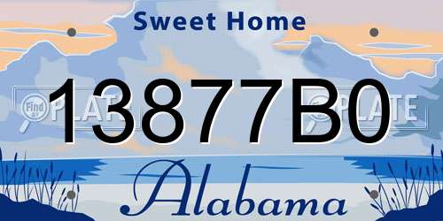 13877B0 Alabama License Plate