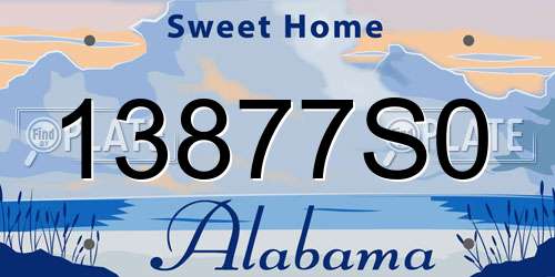 13877S0 Alabama License Plate