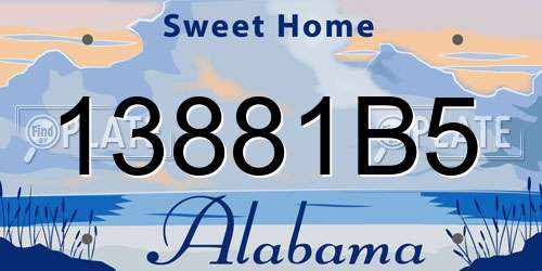 13881B5 Alabama License Plate