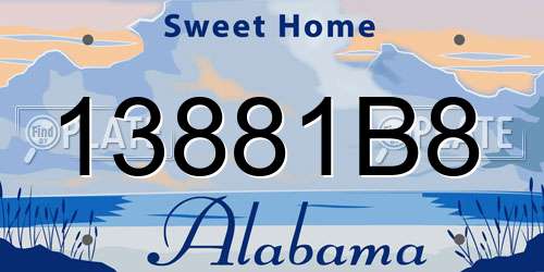 13881B8 Alabama License Plate
