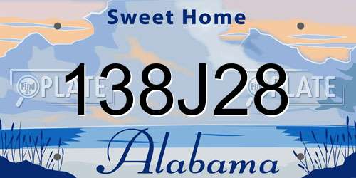 138J28 Alabama License Plate