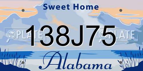 138J75 Alabama License Plate