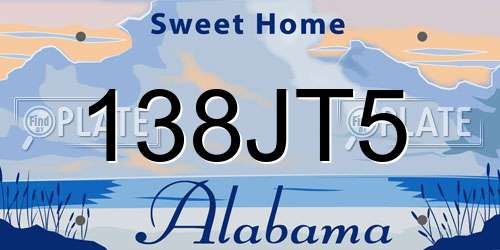 138JT5 Alabama License Plate