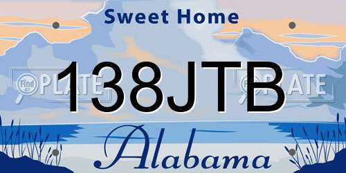 138JTB Alabama License Plate