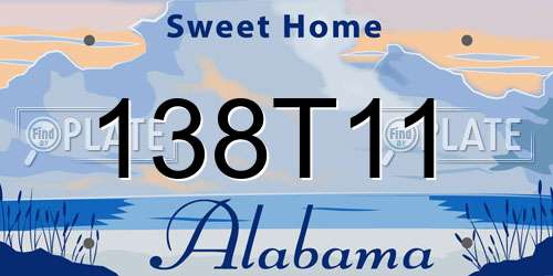 138T11 Alabama License Plate