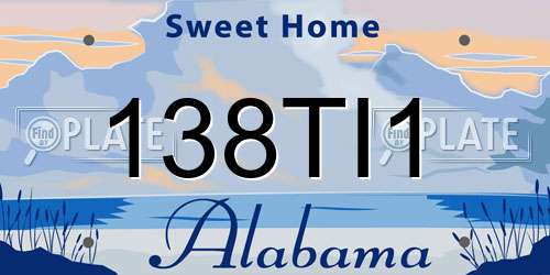 138TI1 Alabama License Plate