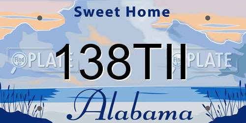 138TII Alabama License Plate