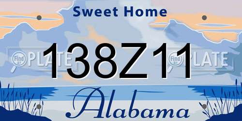 138Z11 Alabama License Plate