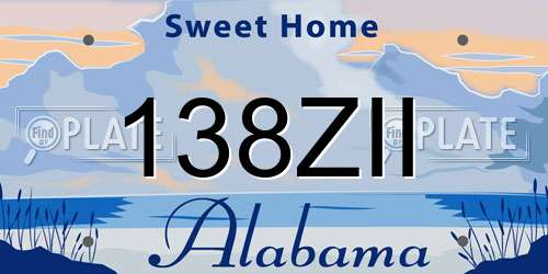 138ZII Alabama License Plate