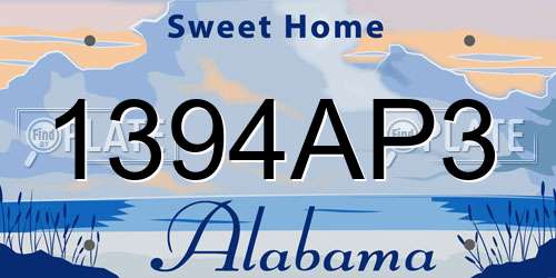 1394AP3 Alabama License Plate