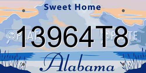 13964T8 Alabama License Plate