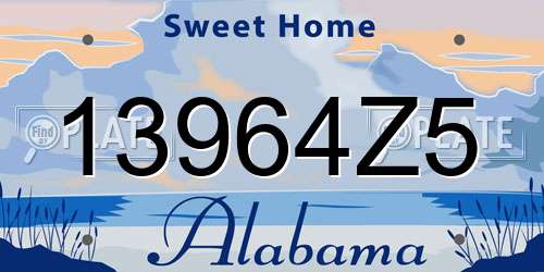 13964Z5 Alabama License Plate