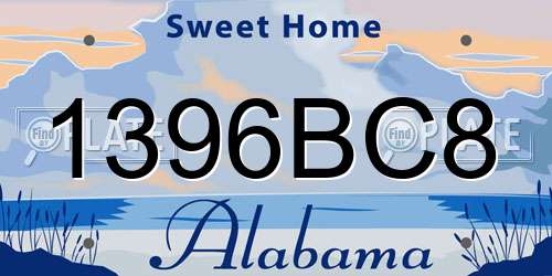 1396BC8 Alabama License Plate