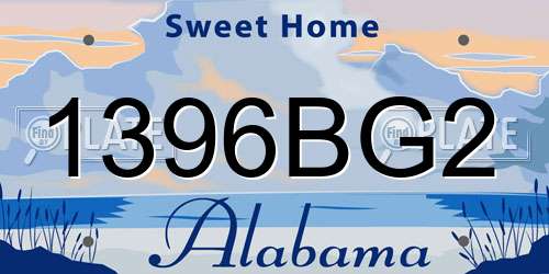 1396BG2 Alabama License Plate