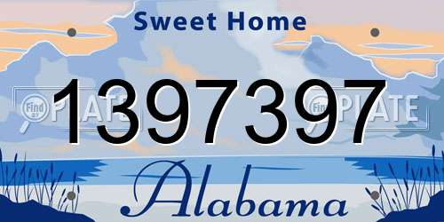1397397 Alabama License Plate