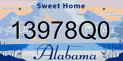 13978Q0 Alabama License Plate