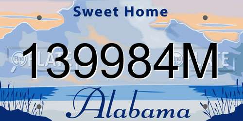 139984M Alabama License Plate