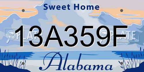 13A359F Alabama License Plate