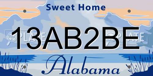 13AB2BE Alabama License Plate