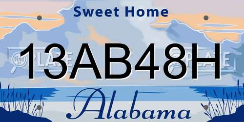 13AB48H Alabama License Plate