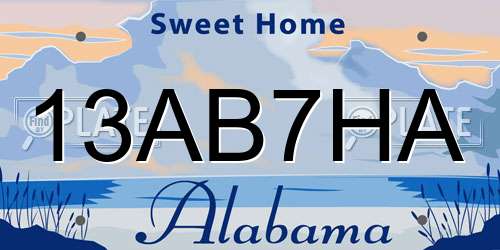 13AB7HA Alabama License Plate