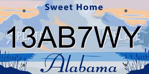 13AB7WY Alabama License Plate