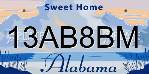 13AB8BM Alabama License Plate