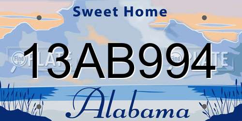 13AB994 Alabama License Plate