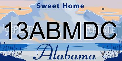 13ABMDC Alabama License Plate