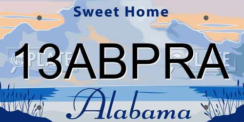 13ABPRA Alabama License Plate
