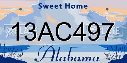 13AC497 Alabama License Plate