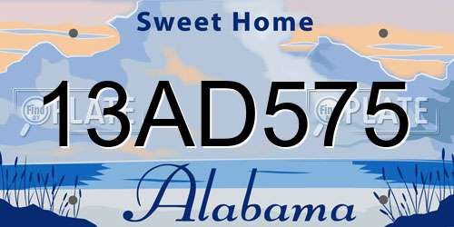 13AD575 Alabama License Plate