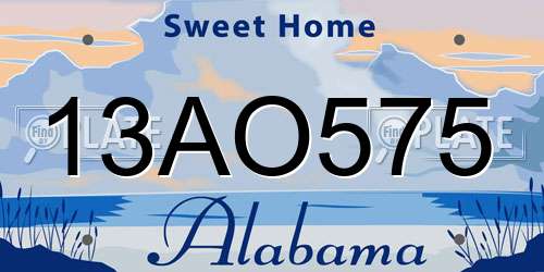 13AO575 Alabama License Plate