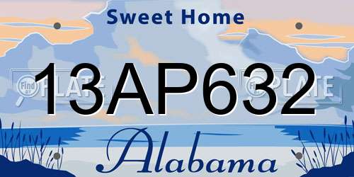 13AP632 Alabama License Plate