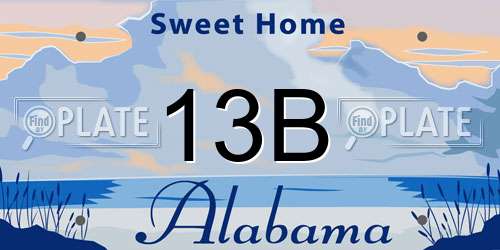 13B Alabama License Plate
