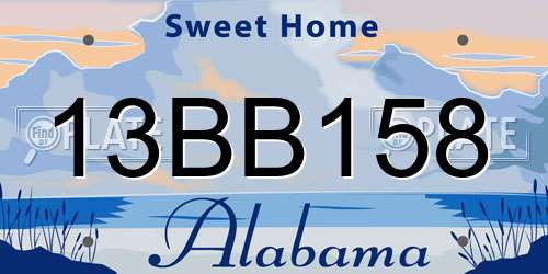 13BB158 Alabama License Plate